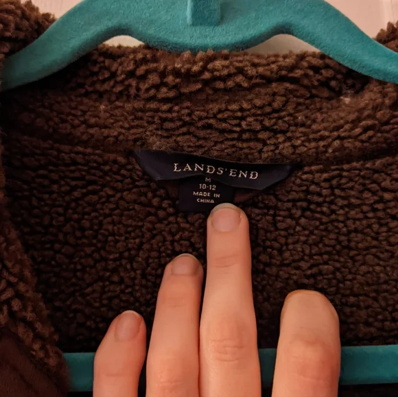 Chocolate brown faux shearling coat - Picture 2 of 3